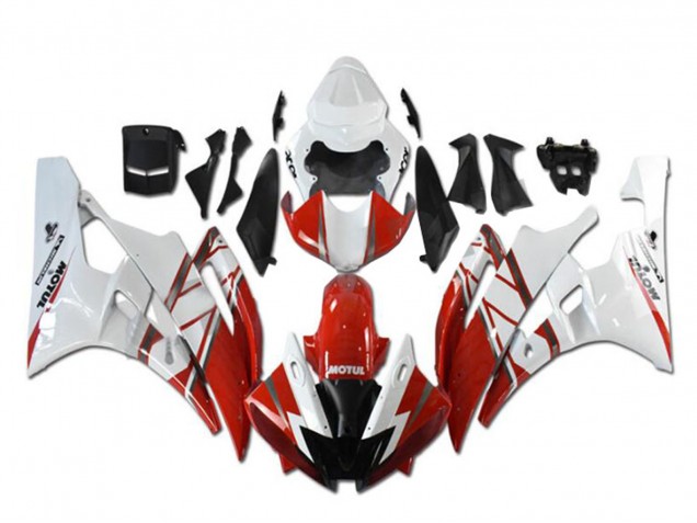 2006-2007 Yamaha YZF R6 Motorcycle Fairings - White Red Black Motul Michelin Canada for Sale