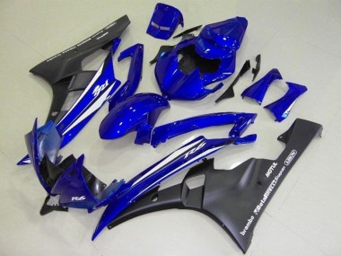 2006-2007 Yamaha YZF R6 Motorcycle Fairings - Blue White Matte Black Motul Canada for Sale