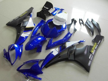 2006-2007 Yamaha YZF R6 Motorcycle Fairings - White Blue Matte Black Motul Michelin Canada for Sale