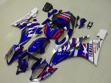 2006-2007 Yamaha YZF R6 Motorcycle Fairings - White Blue Red Motul Michelin Canada for Sale
