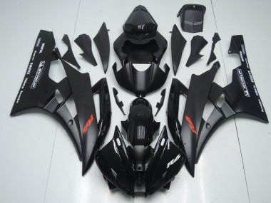 2006-2007 Yamaha YZF R6 Motorcycle Fairings - Glossy Black Matte Black Red Motul Michelin Canada for Sale