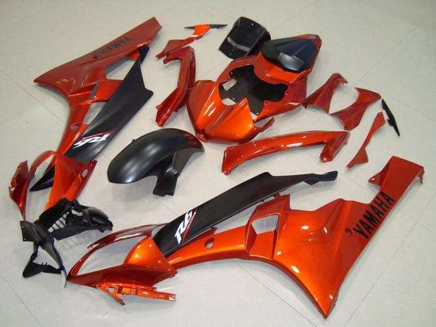 2006-2007 Yamaha YZF R6 Motorcycle Fairing - Orange Matte Black Canada for Sale