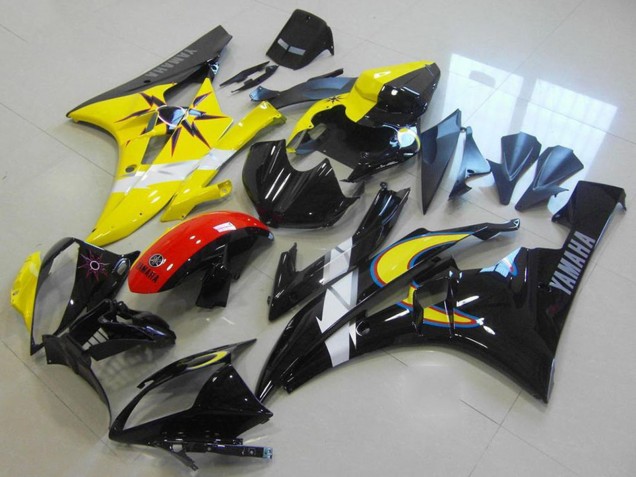 2006-2007 Yamaha YZF R6 Motorcycle Fairings - Yellow White Red Glossy Black Canada for Sale