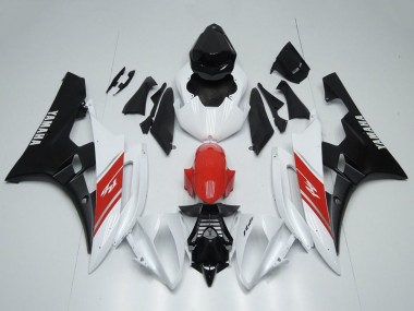 2006-2007 Yamaha YZF R6 Motorcycle Fairing - White Red Matte Black Canada for Sale