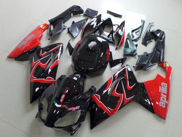 2006-2011 Aprilia RS125 Motorcycle Fairing - Glossy Black Red Canada for Sale