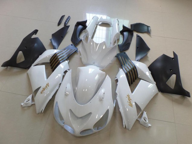 2006-2011 Kawasaki ZX14R ZZR1400 Motorcycle Fairings - White Matte Black Gold Ninja Canada for Sale