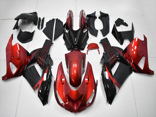 2006-2011 Kawasaki ZX14R ZZR1400 Motorcycle Fairings - Red Black Canada for Sale