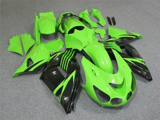 2006-2011 Kawasaki ZX14R ZZR1400 Motorcycle Fairing - Green Glossy Black Canada for Sale