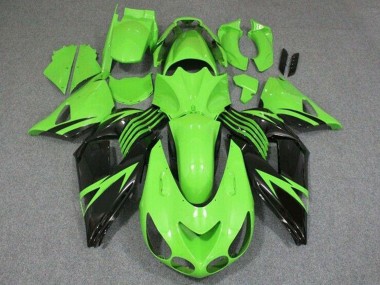 2006-2011 Kawasaki ZX14R ZZR1400 Motorcycle Fairing - Green Glossy Black Canada for Sale