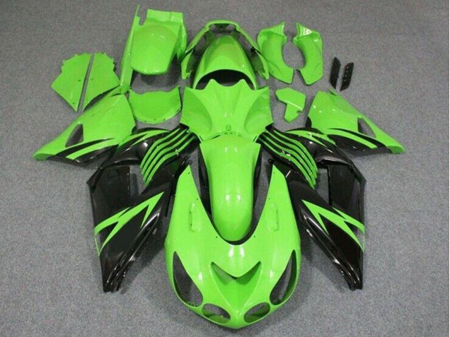 2006-2011 Kawasaki ZX14R ZZR1400 Motorcycle Fairing - Green Glossy Black Canada for Sale
