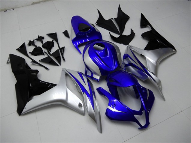 2007-2008 Honda CBR600RR Motorcycle Fairings - Silver Blue Glossy Black OEM Style Canada for Sale