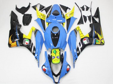 2007-2008 Honda CBR600RR Motorcycle Fairings - Light Blue Yellow Glossy Black Shark Canada for Sale