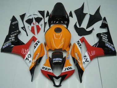 2007-2008 Honda CBR600RR Bike Fairings - Orange White Red Glossy Black Repsol Canada for Sale