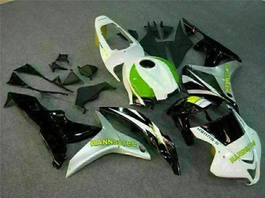 2007-2008 Honda CBR600RR Motorcycle Fairing - White Green Glossy Black Hannspree Canada for Sale