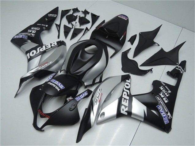 2007-2008 Honda CBR600RR Motorcycle Fairings - Matte Black Silver Grey Repsol Canada for Sale