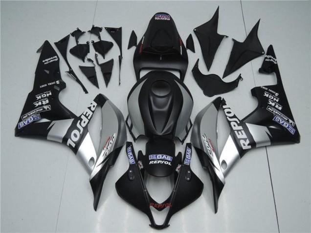 2007-2008 Honda CBR600RR Motorcycle Fairings - Matte Black Silver Grey Repsol Canada for Sale