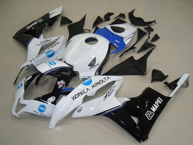 2007-2008 Honda CBR600RR Motorcycle Fairings - White Blue Glossy Black Konica Minolta Canada for Sale
