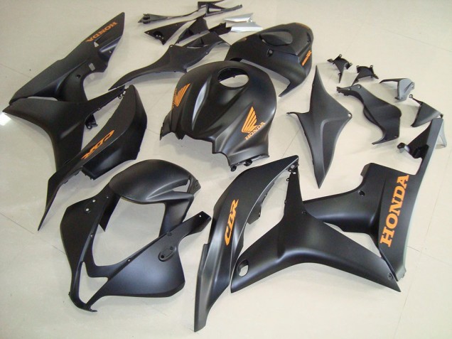 2007-2008 Honda CBR600RR Motorcycle Fairings - Matte Black Gold Decals Canada for Sale
