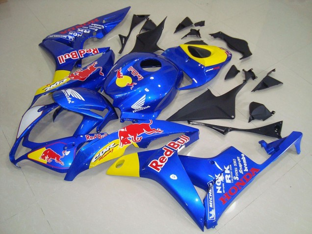2007-2008 Honda CBR600RR Motorcycle Fairing - Blue Yellow Red Bull Canada for Sale