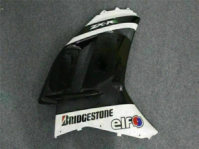 2007-2008 Kawasaki ZX6R Motorcycle Fairings - Black White Elf Canada for Sale