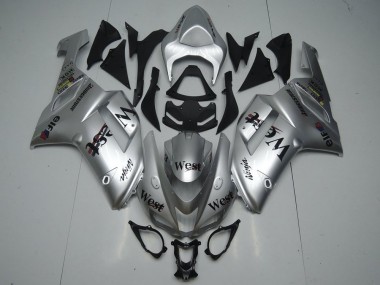2007-2008 Kawasaki ZX6R Motorcycle Fairings - Silver West Canada for Sale