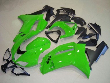 2007-2008 Kawasaki ZX6R Motorcycle Fairings - Green Matte Black Canada for Sale