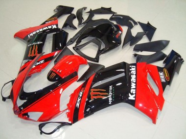 2007-2008 Kawasaki ZX6R Motorcycle Fairings - Monster In Red Canada for Sale