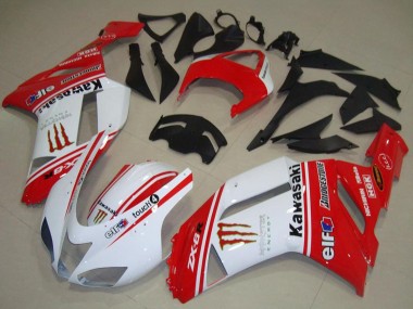 2007-2008 Kawasaki ZX6R Motorcycle Fairings - Red and White Canada for Sale