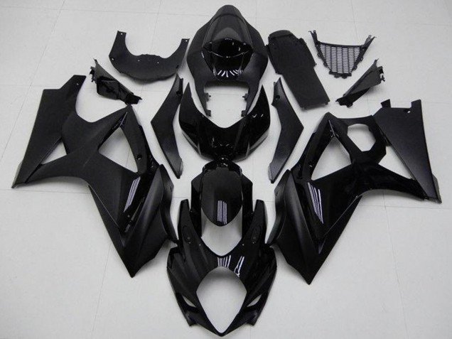 2007-2008 Suzuki GSXR 1000 Motorcycle Fairings - Glossy Black Matte Black No Decal Canada for Sale