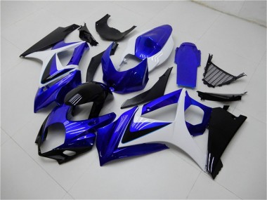2007-2008 Suzuki GSXR 1000 Motorcycle Fairings - White Blue Black No Decal Canada for Sale