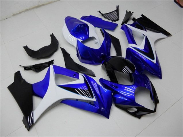 2007-2008 Suzuki GSXR 1000 Motorcycle Fairings - White Blue Black No Decal Canada for Sale