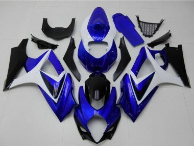 2007-2008 Suzuki GSXR 1000 Motorcycle Fairings - White Blue Black No Decal Canada for Sale
