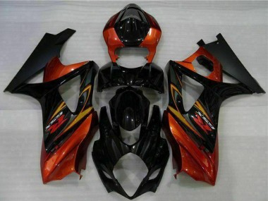 2007-2008 Suzuki GSXR 1000 Motorcycle Fairings - Black Orange Canada for Sale