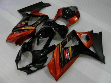2007-2008 Suzuki GSXR 1000 Motorcycle Fairings - Black Orange Canada for Sale