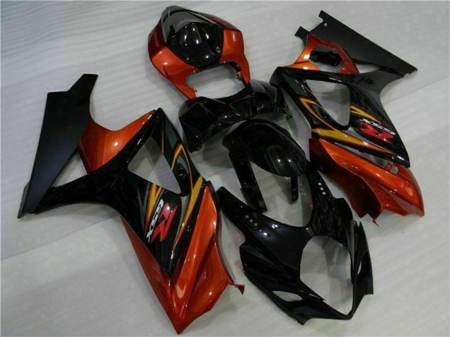 2007-2008 Suzuki GSXR 1000 Motorcycle Fairings - Black Orange Canada for Sale