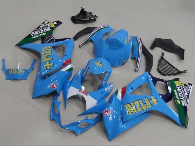 2007-2008 Suzuki GSXR 1000 Motorcycle Fairings - Blue White Yellow Black Rizla Canada for Sale