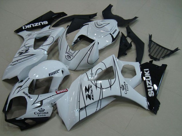 2007-2008 Suzuki GSXR 1000 Motorcycle Fairings - White Black Corona Canada for Sale