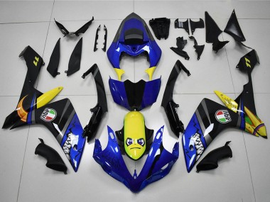 2007-2008 Yamaha YZF R1 Motorcycle Fairings - Blue Yellow Black Shark Canada for Sale