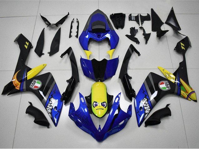 2007-2008 Yamaha YZF R1 Motorcycle Fairings - Blue Yellow Black Shark Canada for Sale