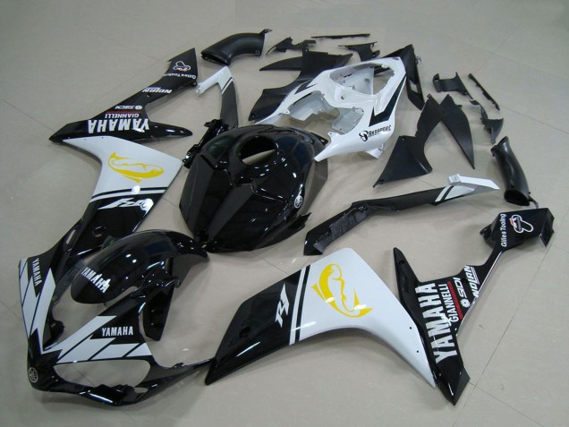 2007-2008 Yamaha YZF R1 Motorcycle Fairings - White Black Yellow Dolphin Canada for Sale