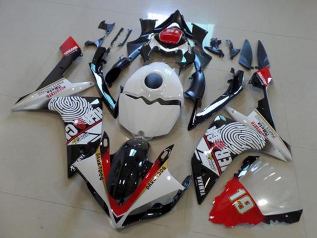2007-2008 Yamaha YZF R1 Motorcycle Fairings - White Red Black Yellow Dark Dog Canada for Sale