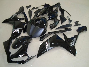2007-2008 Yamaha YZF R1 Motorcycle Fairings - Glossy Black Matte Black White Decal Canada for Sale
