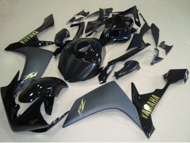 2007-2008 Yamaha YZF R1 Motorcycle Fairings - Glossy Black Matte Black Gold Canada for Sale