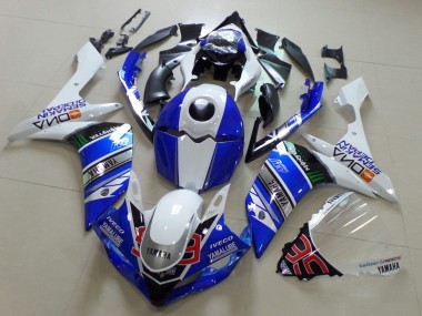 2007-2008 Yamaha YZF R1 Motorcycle Fairings - White Blue Black Green Monster Yamalube Canada for Sale