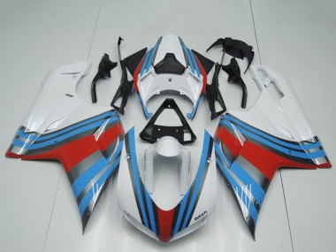 2007-2014 Ducati 848 1098 1198 Motorcycle Fairings - White Blue Red Canada for Sale