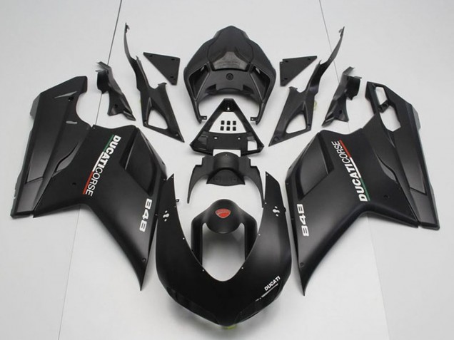2007-2014 Ducati 848 Motorcycle Fairings - Matte Black Corse Canada for Sale