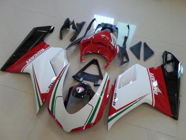 2007-2014 Ducati 848 Motorcycle Fairing - White Red Green Glossy Black Canada for Sale