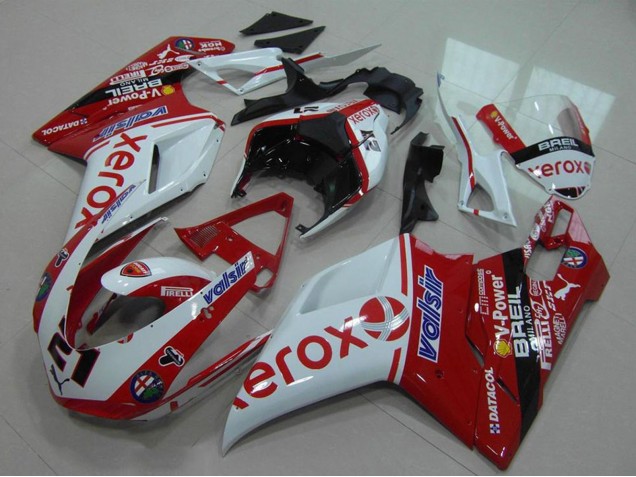 2007-2014 Ducati 848 1098 1198 Motorcycle Fairing - White Red Glossy Black Valsir Xerox OEM Style 21 Canada for Sale