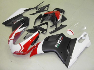 2007-2014 Ducati 1098 Motorcycle Fairings - White Red Matte Black Corse Canada for Sale