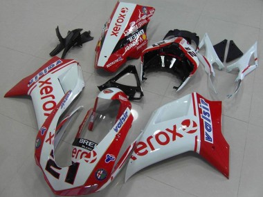 2007-2014 Ducati 848 1098 1198 Motorcycle Fairings - White Red Glossy Black Valsir Xerox OEM Style 21 Canada for Sale